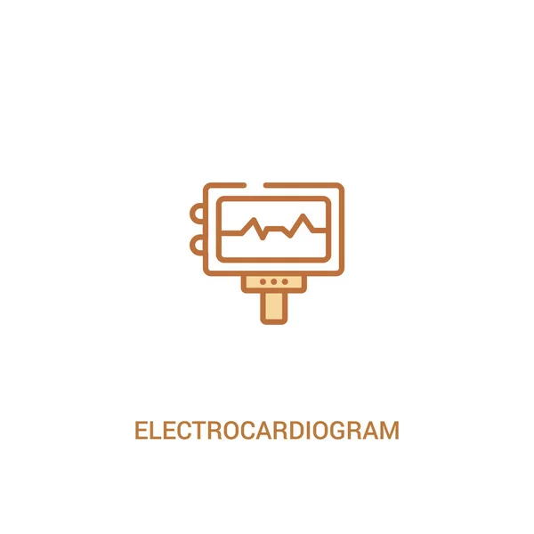 Electrocardiogram concept 2 colored icon. simple line element il — Stock Vector