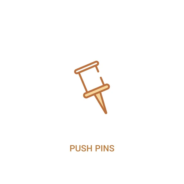 Push pins concept 2 gekleurd icoon. eenvoudig lijn element illustrati — Stockvector