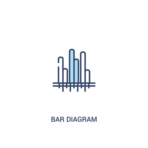 Bar diagram concept 2 colored icon. simple line element illustra — Stock Vector