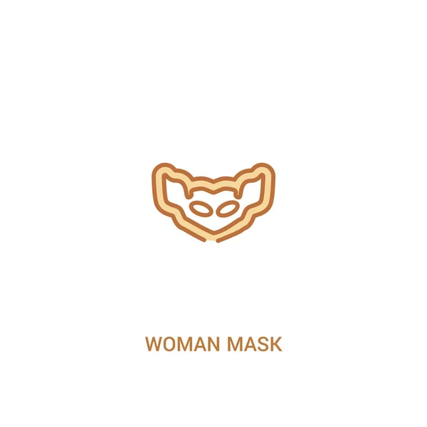 Concepto de máscara de mujer 2 icono de color. elemento de línea simple illustrat — Vector de stock