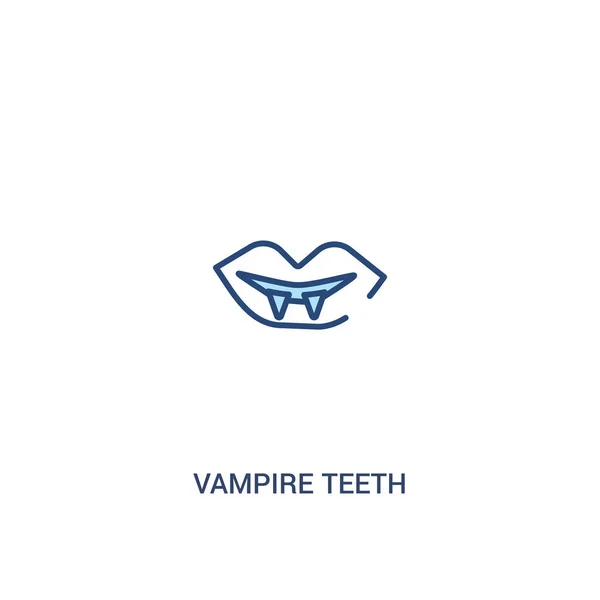 Вампирские зубы концепция 2 цветной значок. Простая иллюстрация элемента строки — стоковый вектор