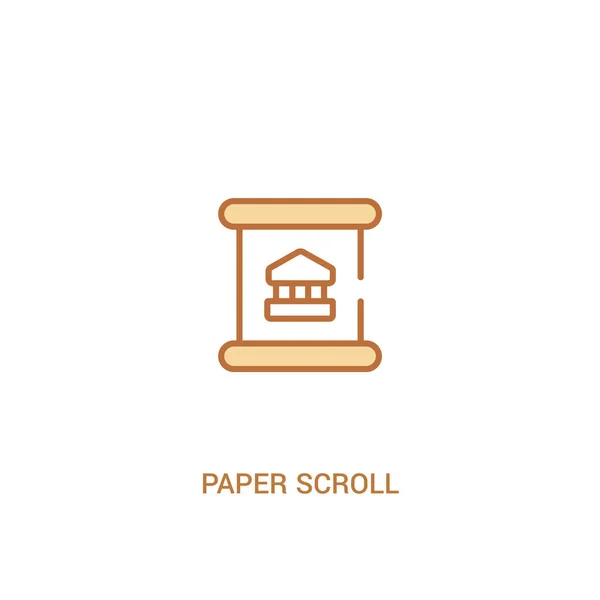 Papier scroll concept 2 gekleurd pictogram. eenvoudig lijn element illustr — Stockvector