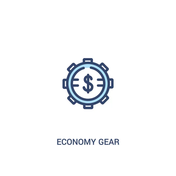 Economy gear concept 2 colored icon. simple line element illustr — Stock Vector