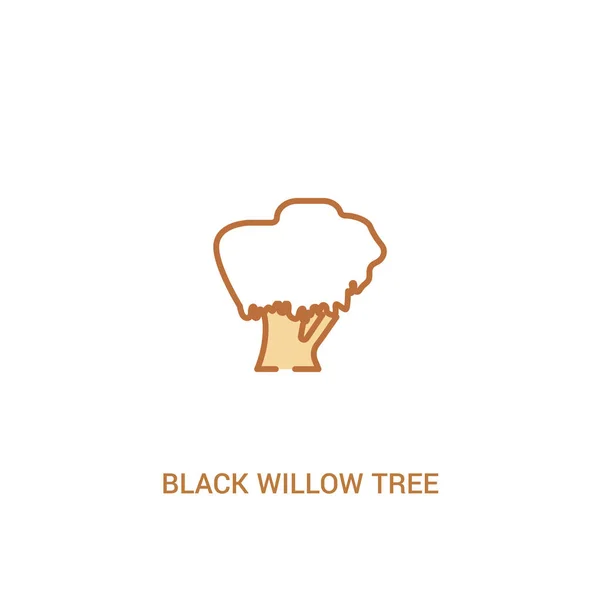 Concepto de árbol de sauce negro 2 icono de color. elemento de línea simple il — Archivo Imágenes Vectoriales