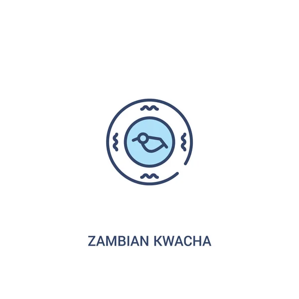 Sambia kwacha Konzept 2 farbiges Symbol. einfaches Linienelement illus — Stockvektor