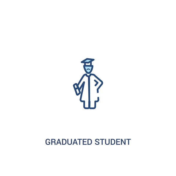 Estudiante graduado concepto 2 icono de color. elemento de línea simple il — Vector de stock