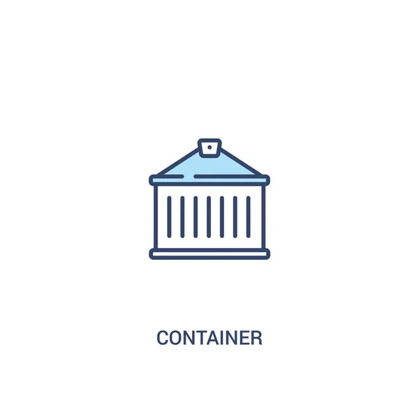 Концепция контейнера 2 цветной значок. Простая иллюстрация элемента строки — стоковый вектор