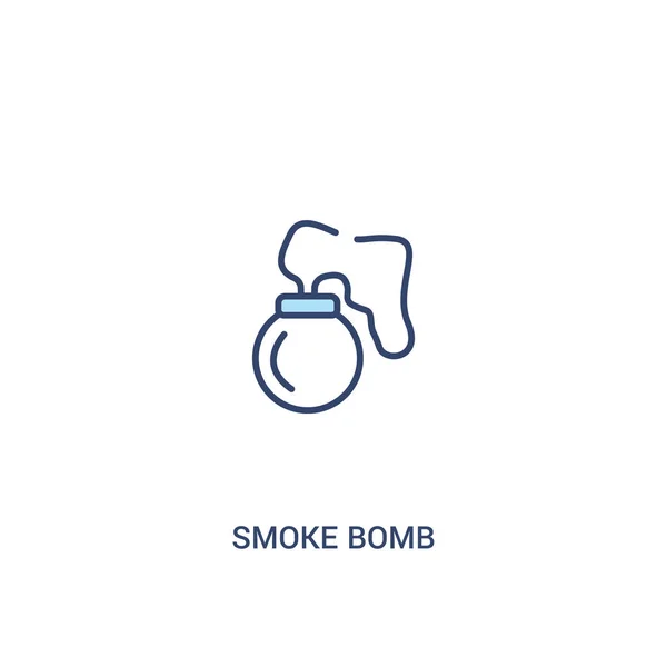Concept de bombe fumigène icône de couleur 2. simple illustration d'élément de ligne — Image vectorielle