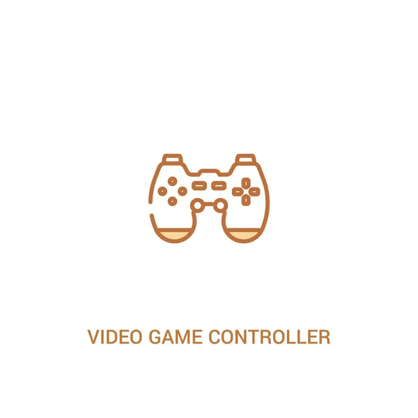 Concept de contrôleur de jeu vidéo 2 icône de couleur. simples éléments de ligne — Image vectorielle