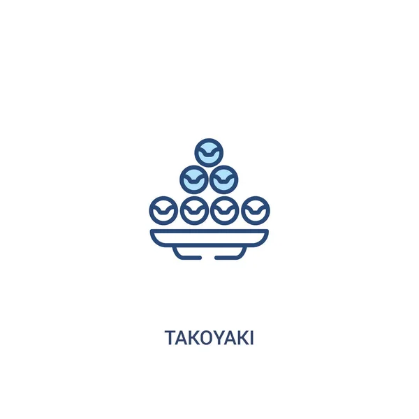 Takoyaki concept 2 farbiges Symbol. einfaches Linienelement illustratio — Stockvektor