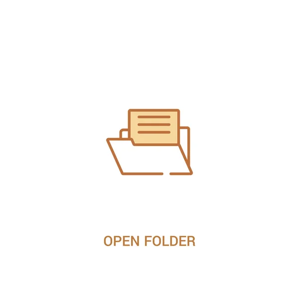 Concept de dossier ouvert icône de couleur 2. élément de ligne simple illustra — Image vectorielle