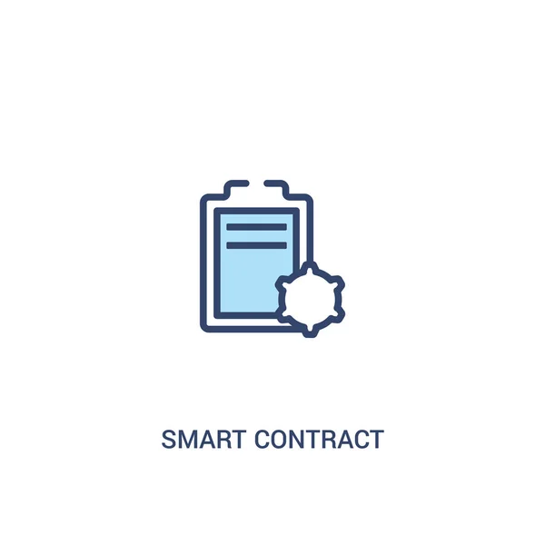 Smart Contract Konzept 2 farbiges Symbol. einfaches Linienelement illus — Stockvektor