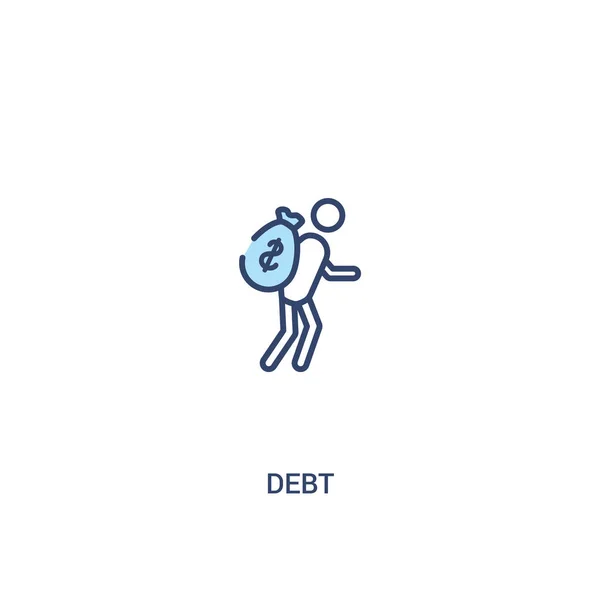 Debt concept 2 colored icon. simple line element illustration. o — Stock Vector