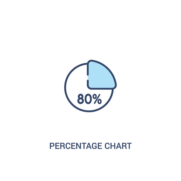 Conceito gráfico percentual 2 ícone colorido. linha simples elemento doente — Vetor de Stock