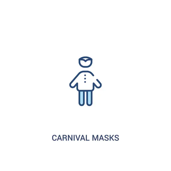 Carnaval maskers concept 2 gekleurd pictogram. eenvoudig lijn element Illus — Stockvector