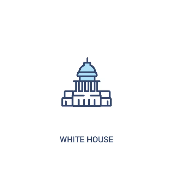 Weißes Haus Konzept 2 farbiges Symbol. einfaches Linienelement illustriert — Stockvektor
