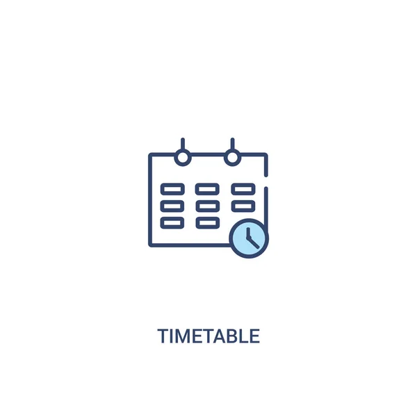 Timetable concept 2 colored icon. simple line element illustrati — Stock Vector
