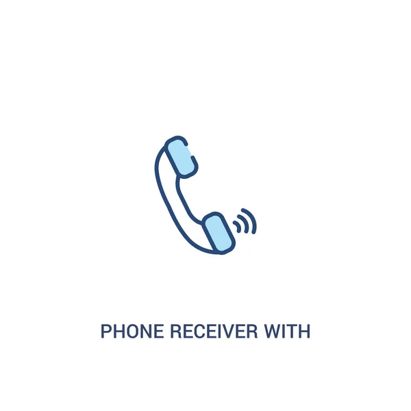 Telefoon ontvanger met concept 2 gekleurd icoon. eenvoudig lijn element — Stockvector