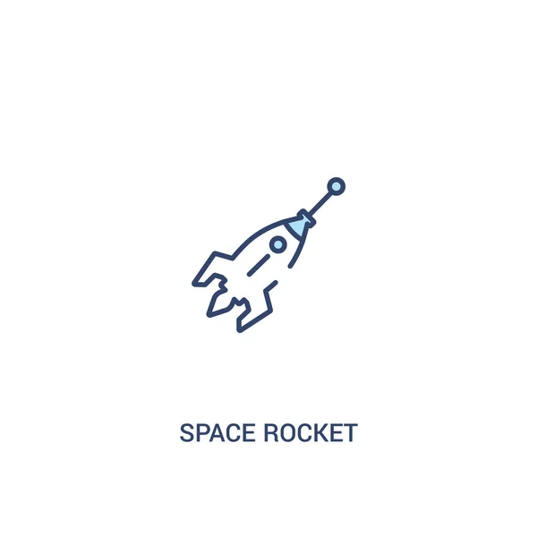 Space Rakete Konzept 2 farbiges Symbol. einfaches Linienelement illustr — Stockvektor