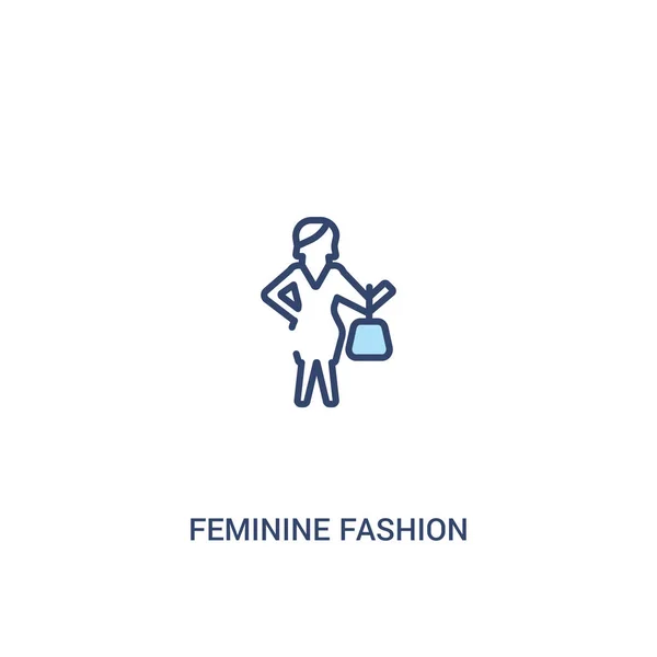 Concept de mode féminine 2 icône de couleur. élément de ligne simple mal — Image vectorielle