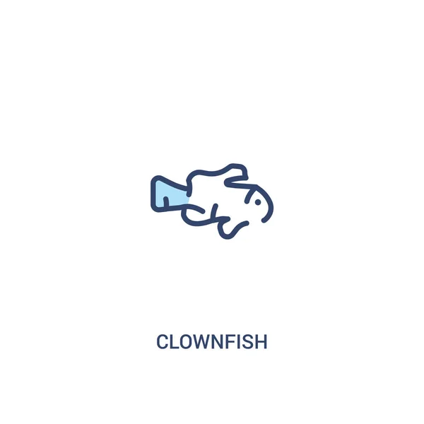 Concepto de pez payaso 2 icono de color. elemento de línea simple illustrati — Vector de stock