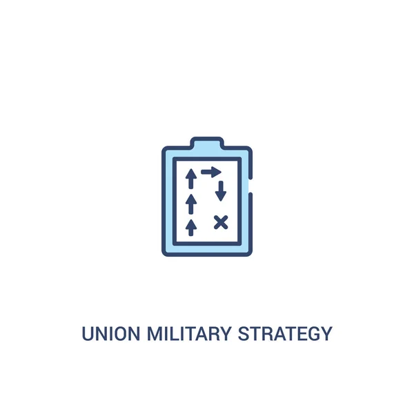 Concepto de estrategia militar sindical 2 icono de color. línea simple elem — Vector de stock