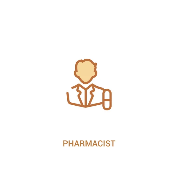 Concepto farmacéutico 2 icono de color. elemento de línea simple illustrat — Archivo Imágenes Vectoriales