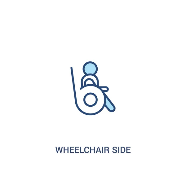 Wheelchair side view concept 2 colored icon. simple line element — Stock Vector