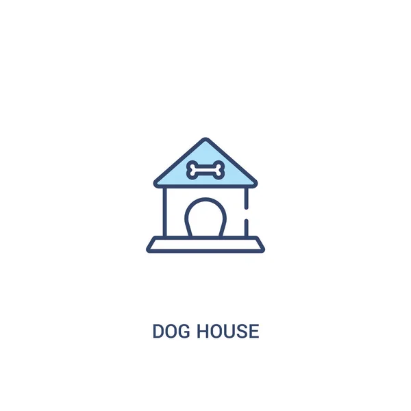 Концепция собачьего дома 2 цветная икона. Простая иллюстрация элемента строки — стоковый вектор