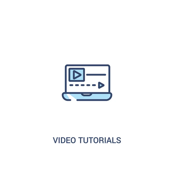 Video tutoriales concepto 2 icono de color. elemento de línea simple illu — Vector de stock