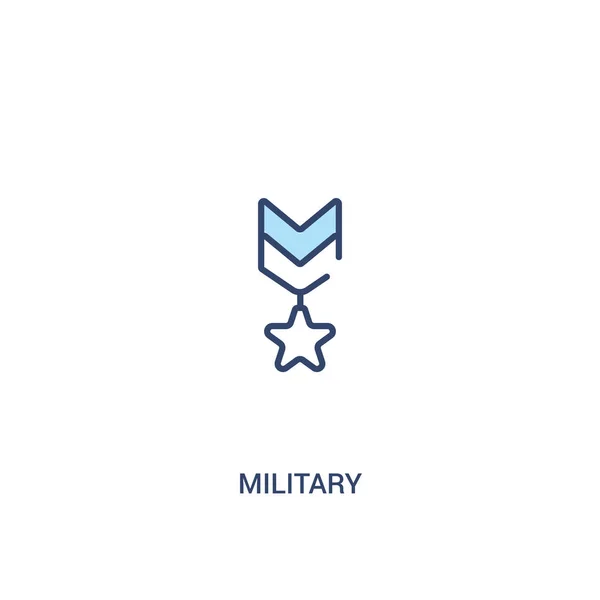軍事コンセプト2色のアイコン。シンプルなライン要素イラストリオ — ストックベクタ