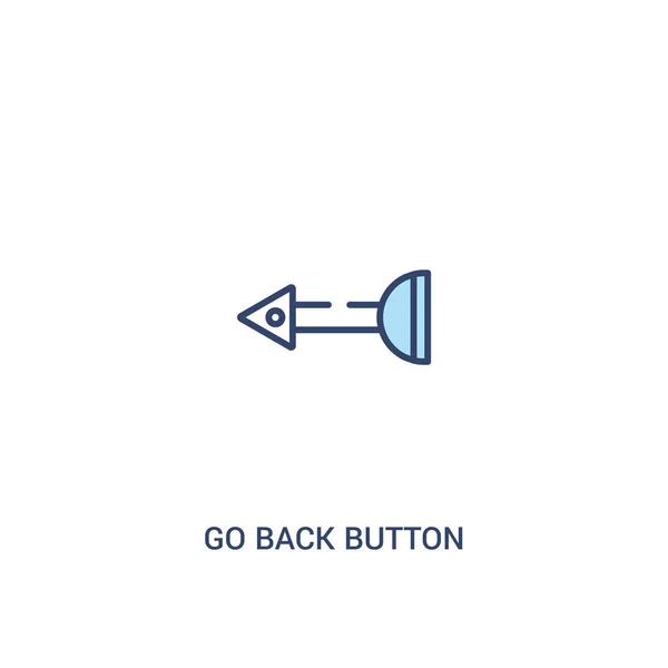 Go back button concept 2 colored icon. Простой линейный элемент. — стоковый вектор
