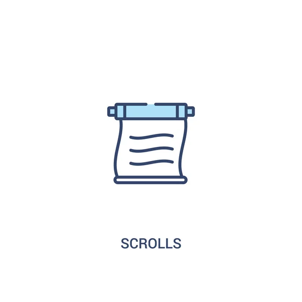 Scrolls concept 2 gekleurd pictogram. eenvoudige illustratie van het lijn element — Stockvector