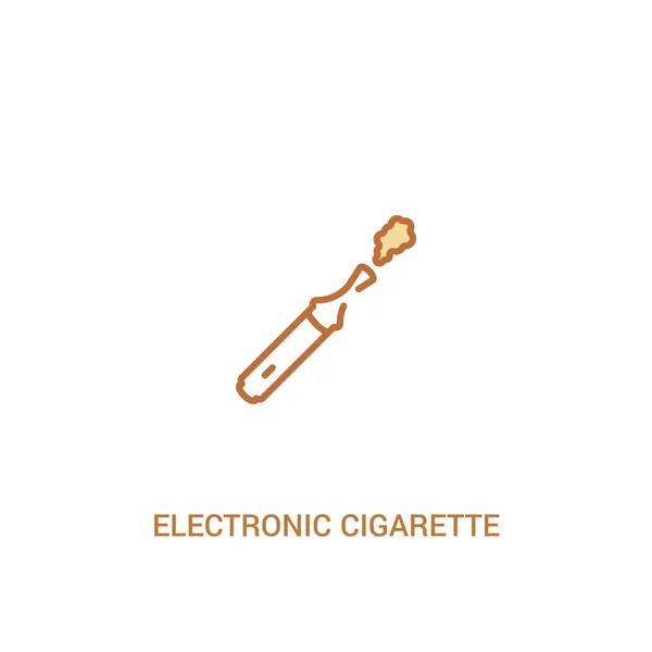 电子香烟概念 2 彩色图标。简单线元素 — 图库矢量图片
