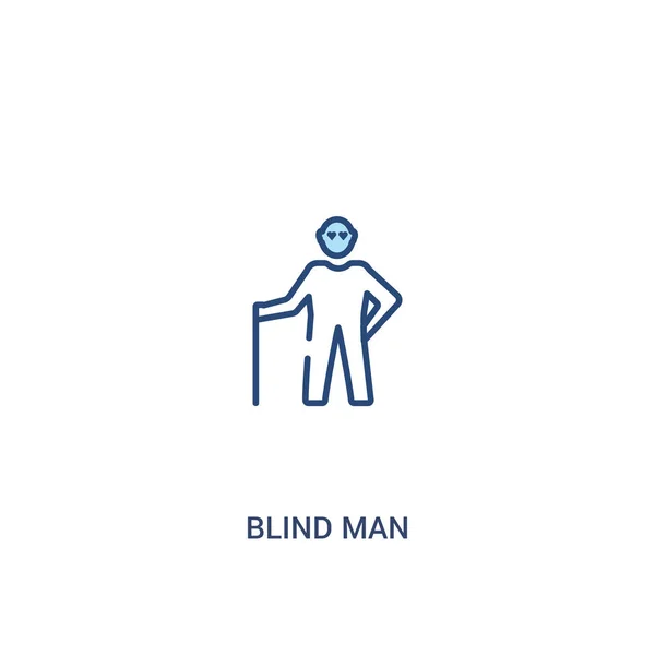 Blind Man concept 2 gekleurd icoon. eenvoudig lijn element illustrati — Stockvector