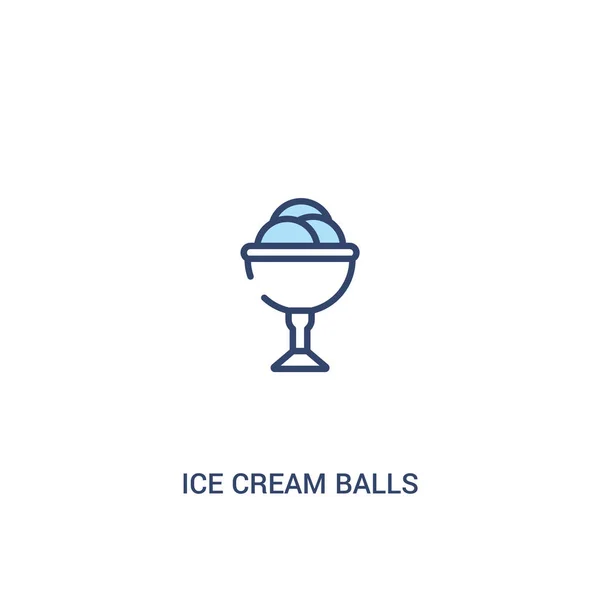 Ijs ballen Cup concept 2 gekleurd pictogram. eenvoudig lijn element — Stockvector