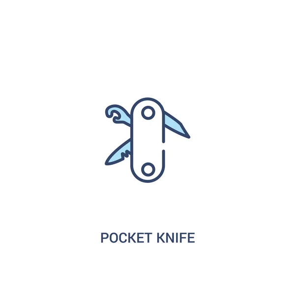 Conceito de faca de bolso 2 ícone colorido. elemento de linha simples illustr —  Vetores de Stock