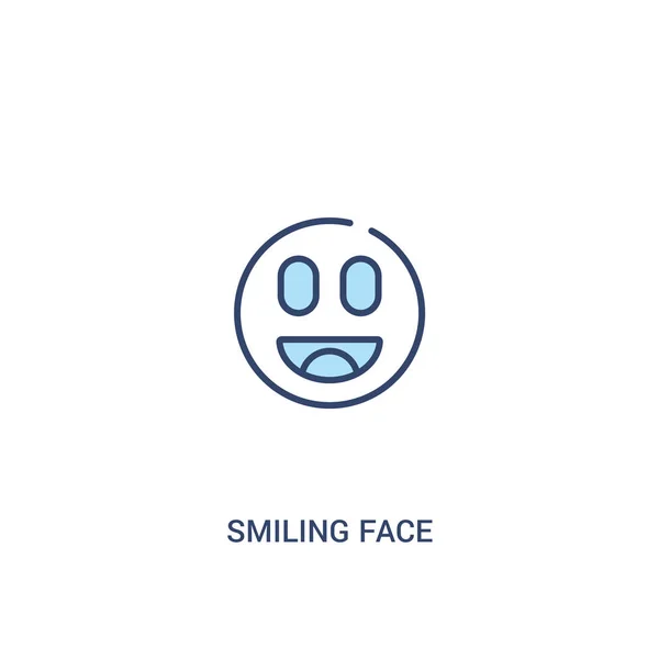 Leende Face Concept 2 färgad ikon. enkelt linjeelement illustr ation — Stock vektor
