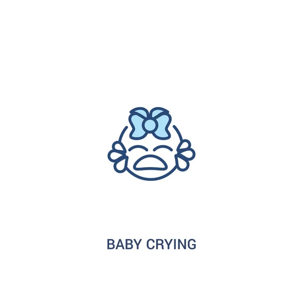 Baby Weinen Konzept 2 farbiges Symbol. einfaches Linienelement illustriert — Stockvektor