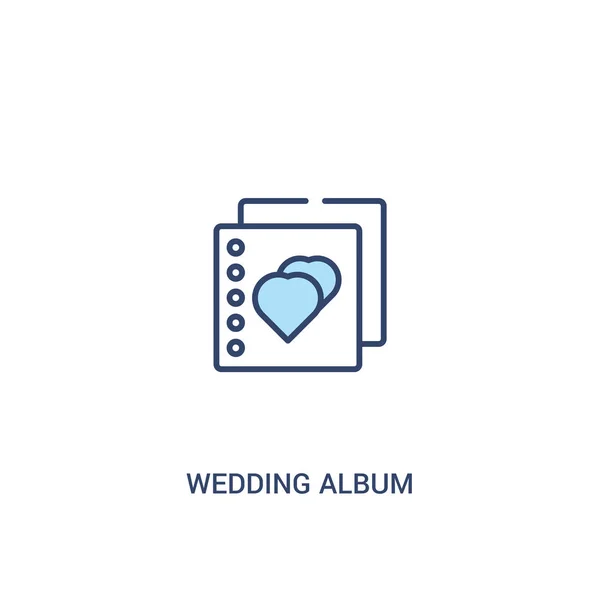 結婚式のアルバムコンセプト2色のアイコン。単純な行要素のイラスト — ストックベクタ