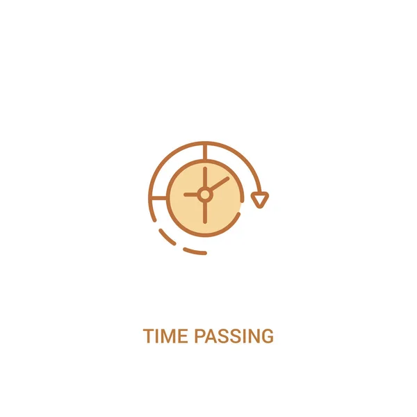 Tiempo pasando concepto 2 icono de color. elemento de línea simple illustr — Vector de stock