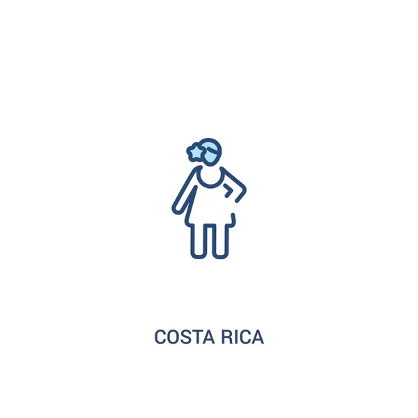Costa Rica concepto 2 icono de color. elemento de línea simple illustrat — Vector de stock