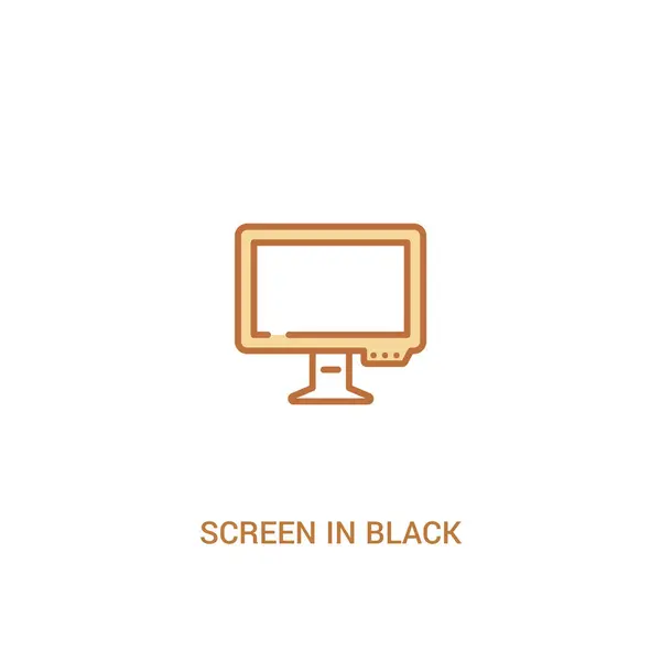 Screen in black concept 2 colored icon. simple line element illu — Stock Vector