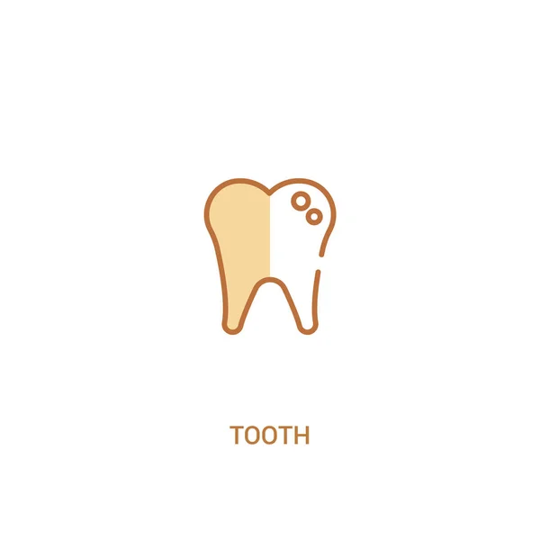 Tooth concept 2 gekleurd pictogram. eenvoudige illustratie van het lijn element. — Stockvector