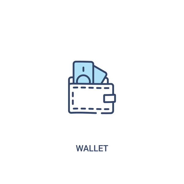 Concepto de cartera 2 icono de color. ilustración simple elemento de línea . — Vector de stock