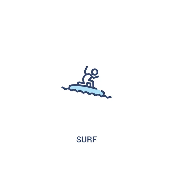Concepto de surf 2 icono de color. ilustración simple elemento de línea. o — Vector de stock