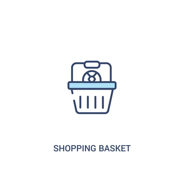 Concepto de cesta de la compra 2 icono de color. elemento de línea simple illu — Vector de stock
