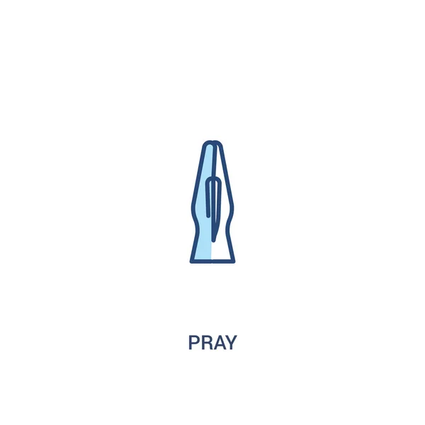 祈祷概念2彩色图标。简单线元素图。o — 图库矢量图片