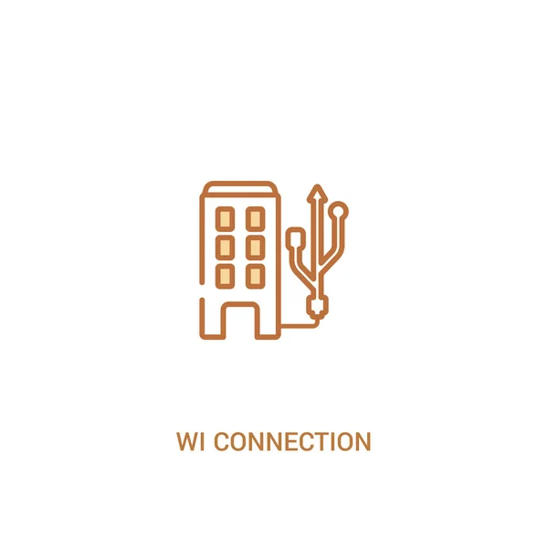 Concepto de conexión wi 2 icono de color. línea simple elemento illust — Vector de stock