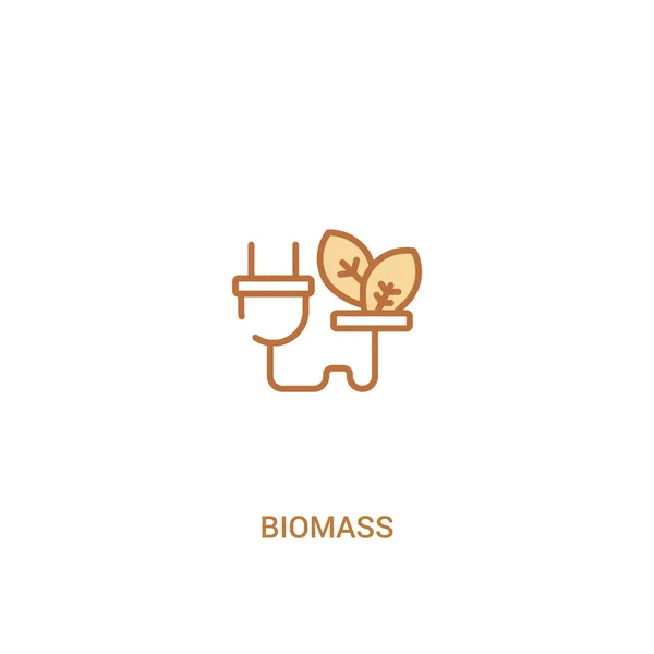 Biomassza-koncepció 2 színes ikon. egyszerű vonalelem-illusztráció — Stock Vector